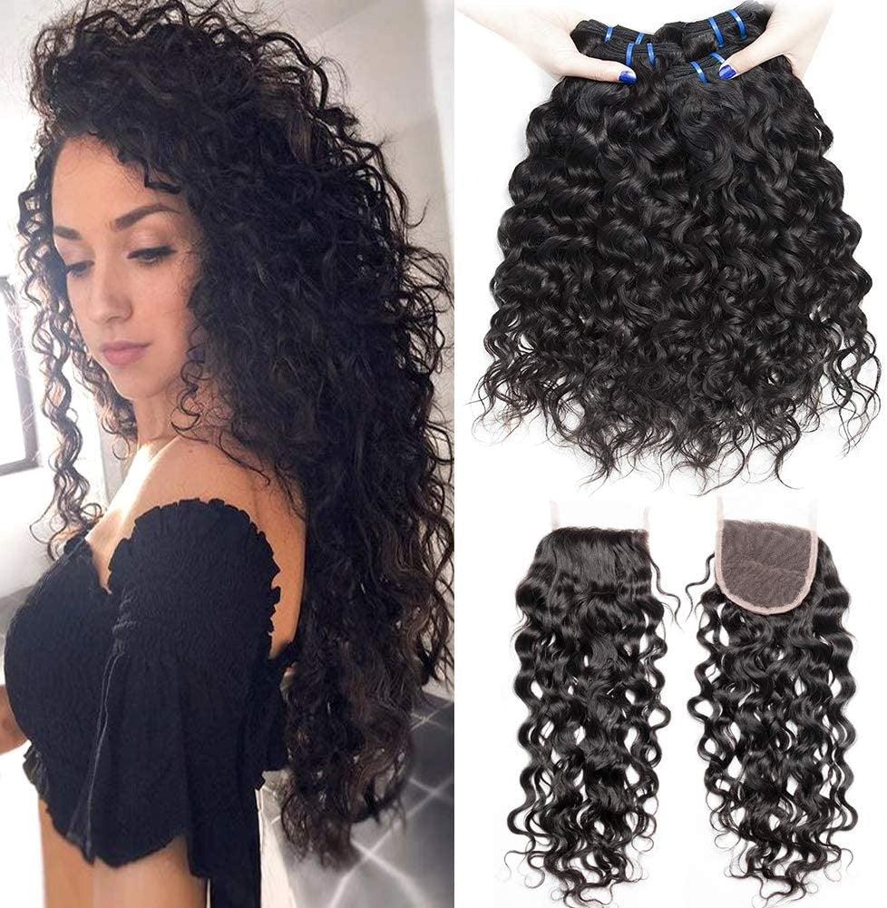 Human Hair Bundles 12A Malaysian Kinky Curly Bundles with Frontal Wavy  Water Wave Human Hair Bundles