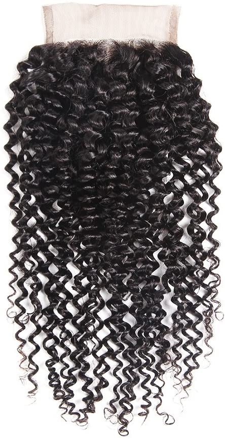 10A Closure 4X4 Free Part Kinky Curl Remy Hair Extensions Ramas